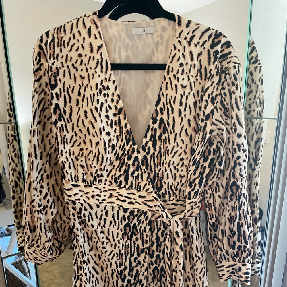 Joie cheetah print wrap dress